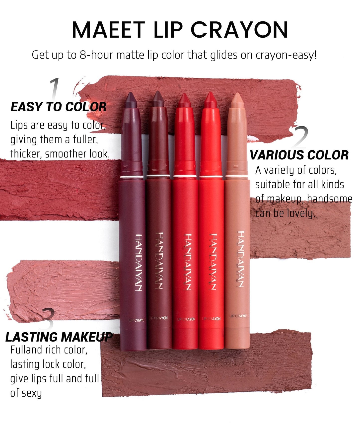 🔥HOT SALE NOW💋Rotating Sharpenable Matte Lipstick Pencils